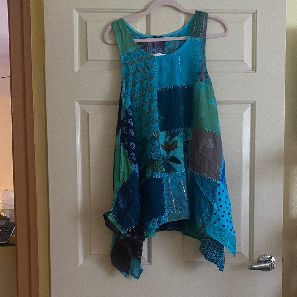 NWT Advance Apparels Multicolor Patchwork Tunic